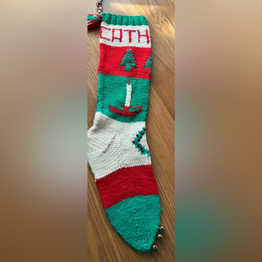 1960’s Vintage Hand Knit “Catherine” Christmas Stocking